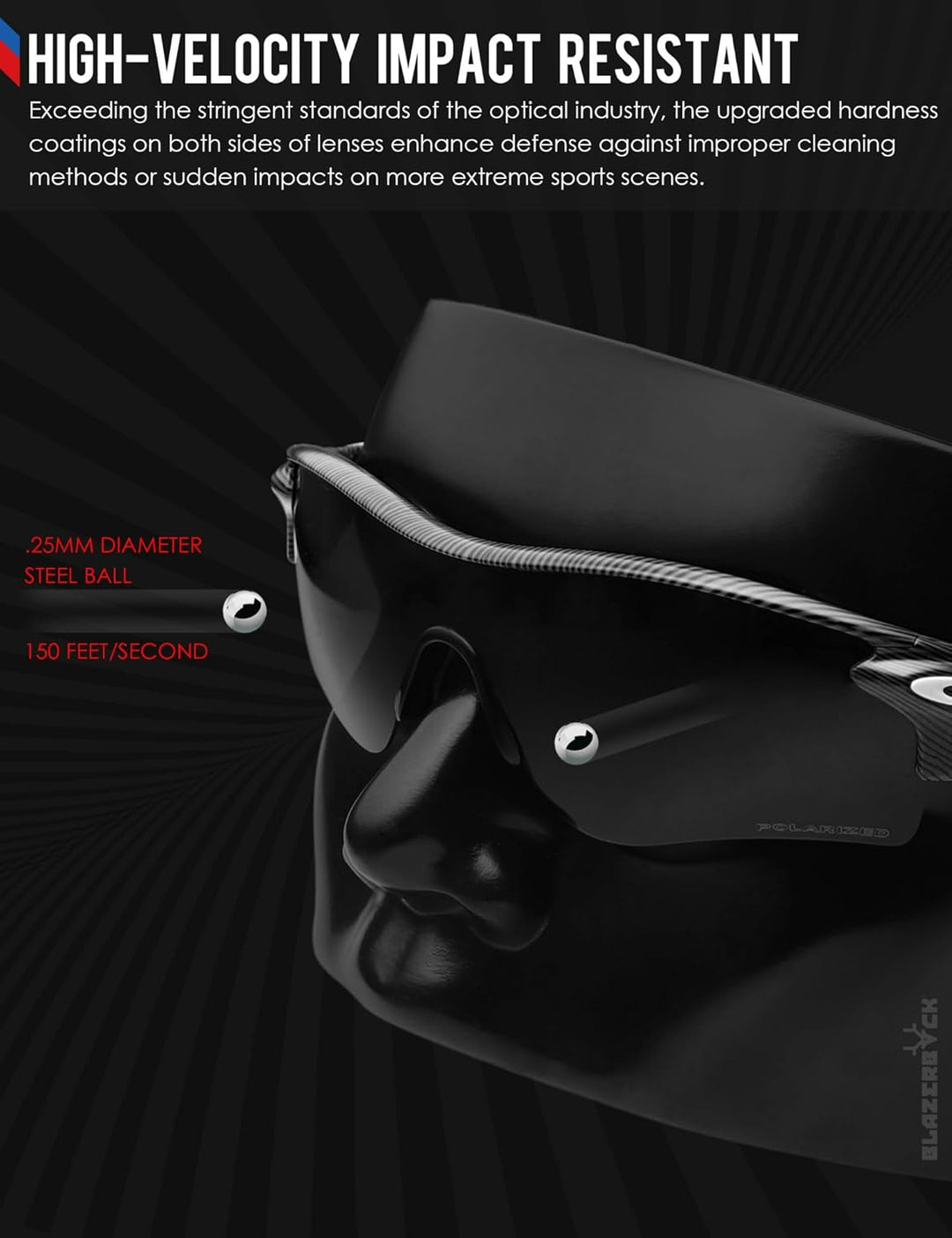 BlazerBuck Anti-salz Polarisierte Ersatzgläser für Oakley Half Jacket 2.0 OO9144 Klares Schwarz Phot