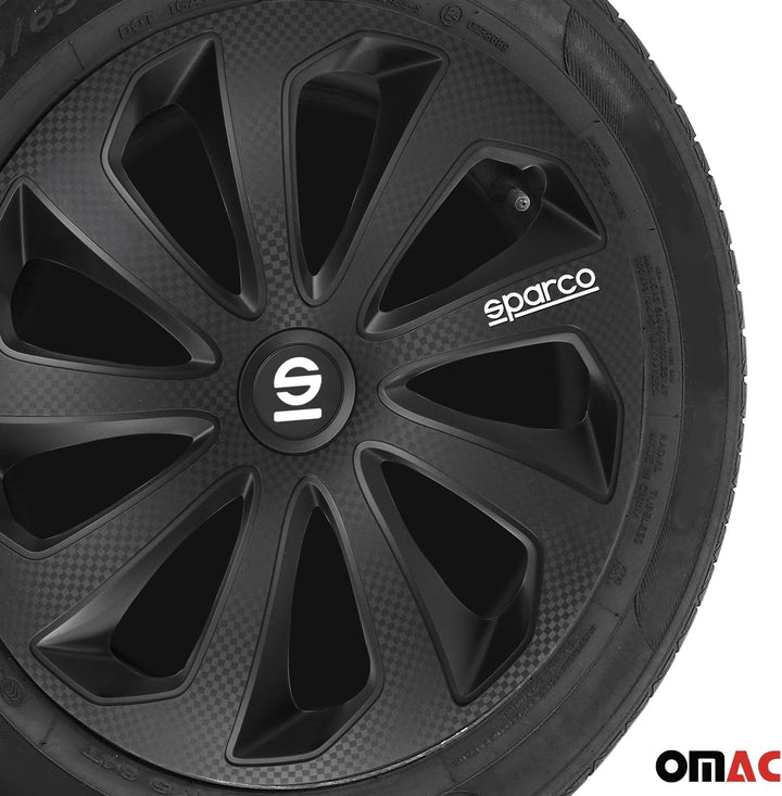 Satz Sparco Radzierblenden Sicilia 15-Zoll Schwarz/Karbon