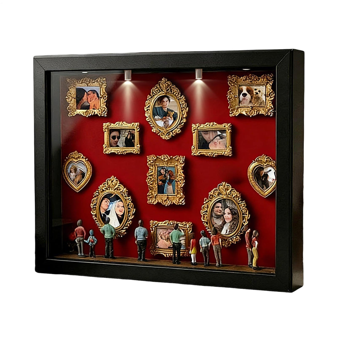 DIY Mini Museum Silhouette Box, Mini Figuren Menschen Museum Bilderrahmen Set, Kreatives Erinnerungs
