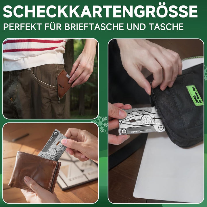 NexTool Faltbares Multitool,Kreditkarten Multi Tool 20 in 1 Edelstahl Wallet Multitool Werkzeug mit