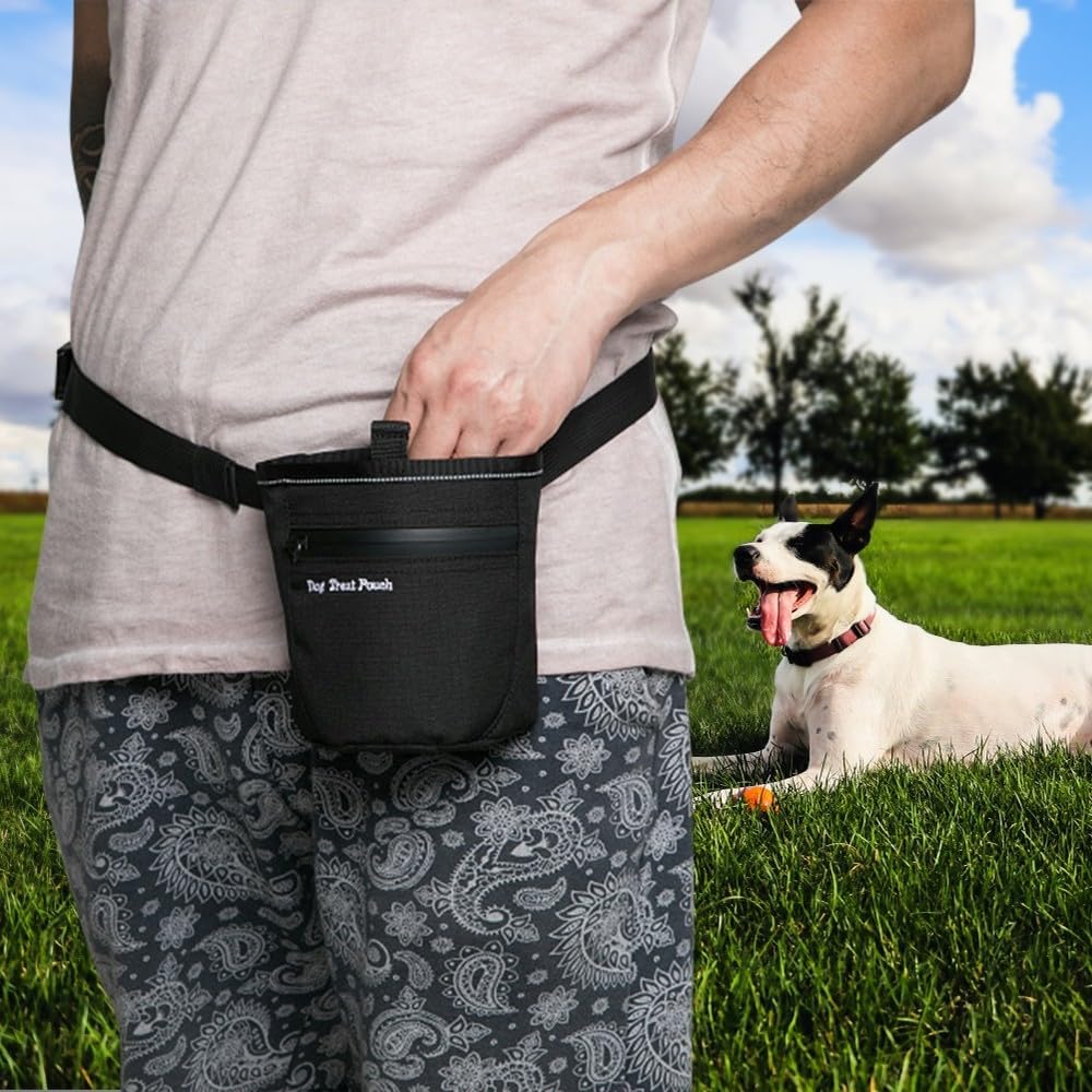 DONGKER Hund Leckerlibeutel mit Magnetverschluss, Hunde Leckerli Tasche Gürteltasche mit verstellbar