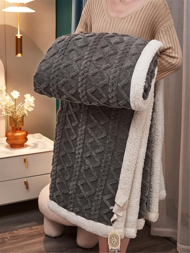 Flauschige Sherpa Kuscheldecke - hochwertige Schafdecke, super weiche Fleecedecke als Sofadecke, Tag