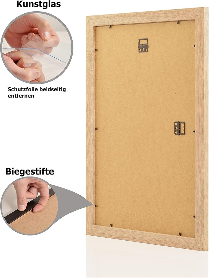 Stallmann Design Bilderrahmen 37,5x98 cm sonoma-eiche Holz mit Acrylglas Rahmen-Breite 20mm Posterra