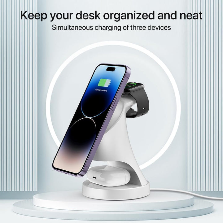 Ladestation für Apple Watch und iPhone, 3 in 1 Wireless Charger Induktive Ladestation/Kabelloses Lad