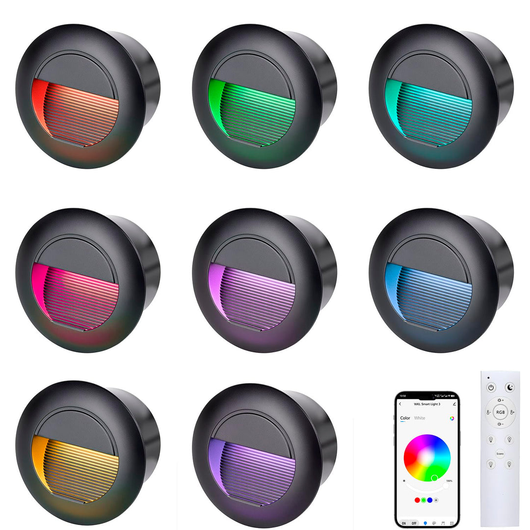 Bluetooth Treppenbeleuchtung aussen RGB warmweiss kaltweiss 1.5W 65mm(Nicht die Standardgrösse 60mm)