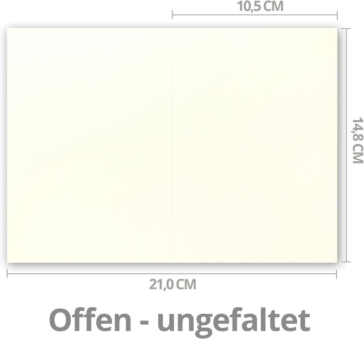 400x Falt-Karten DIN A6 in Natur-Weiss - Blanko - Doppel-Karten - 250 g/m² 400 Doppelkarten 22-Natur