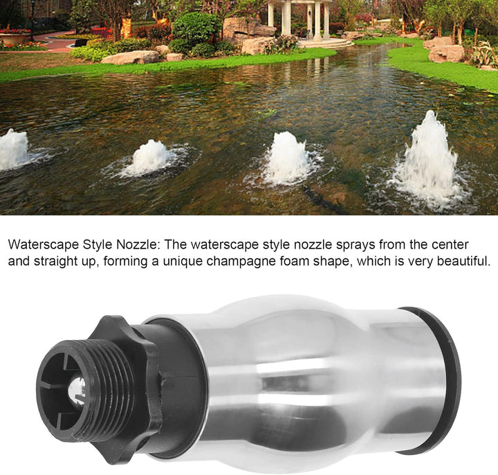G1 Aussengewinde Brunnen Schaumige Düse Edelstahl Brunnen Düse Spray Teich Sprinkler für Gartenteich