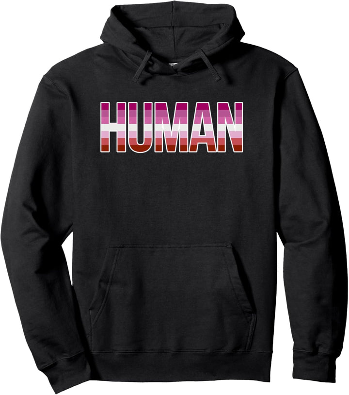 Lesbian Human Cute Trendy LGBTQ Gay Pride Flag Aesthetic Pullover Hoodie