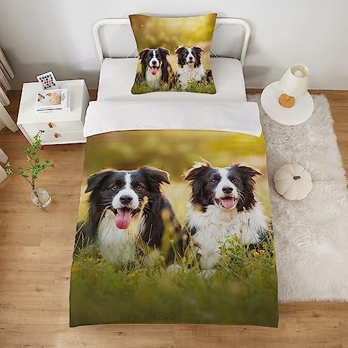 Bettbezug, 140 x 200 cm, 3D-Tiermotiv, Mikrofaser, Bettwäsche, für Kinder, 2-teilig, Standardgrösse