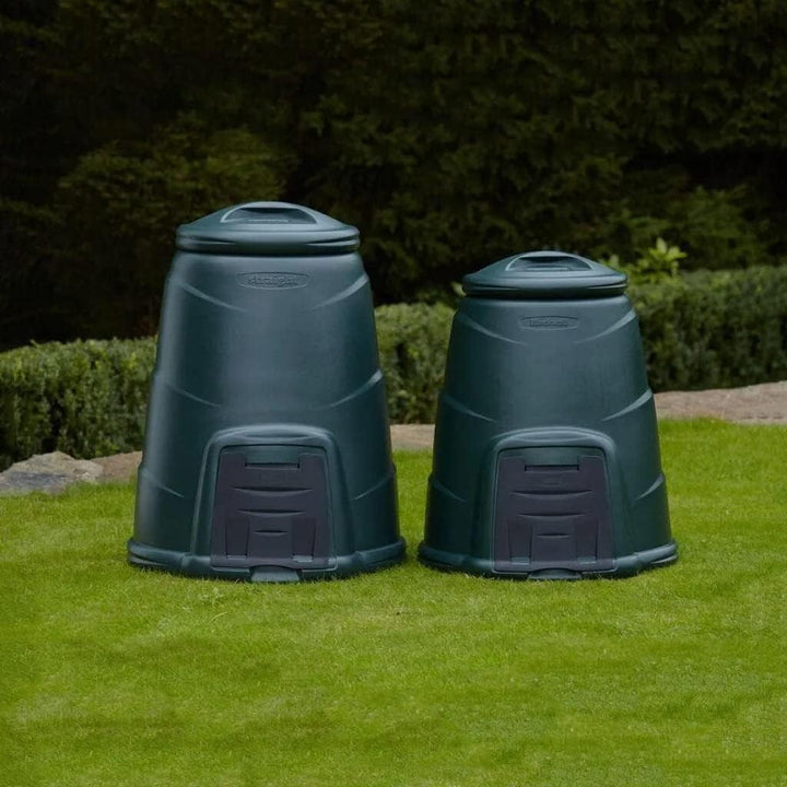 Invopak Gartenkomposter aus recyceltem Kunststoff, 220 l, mit Luke und winddichtem Deckel, gebrauchs