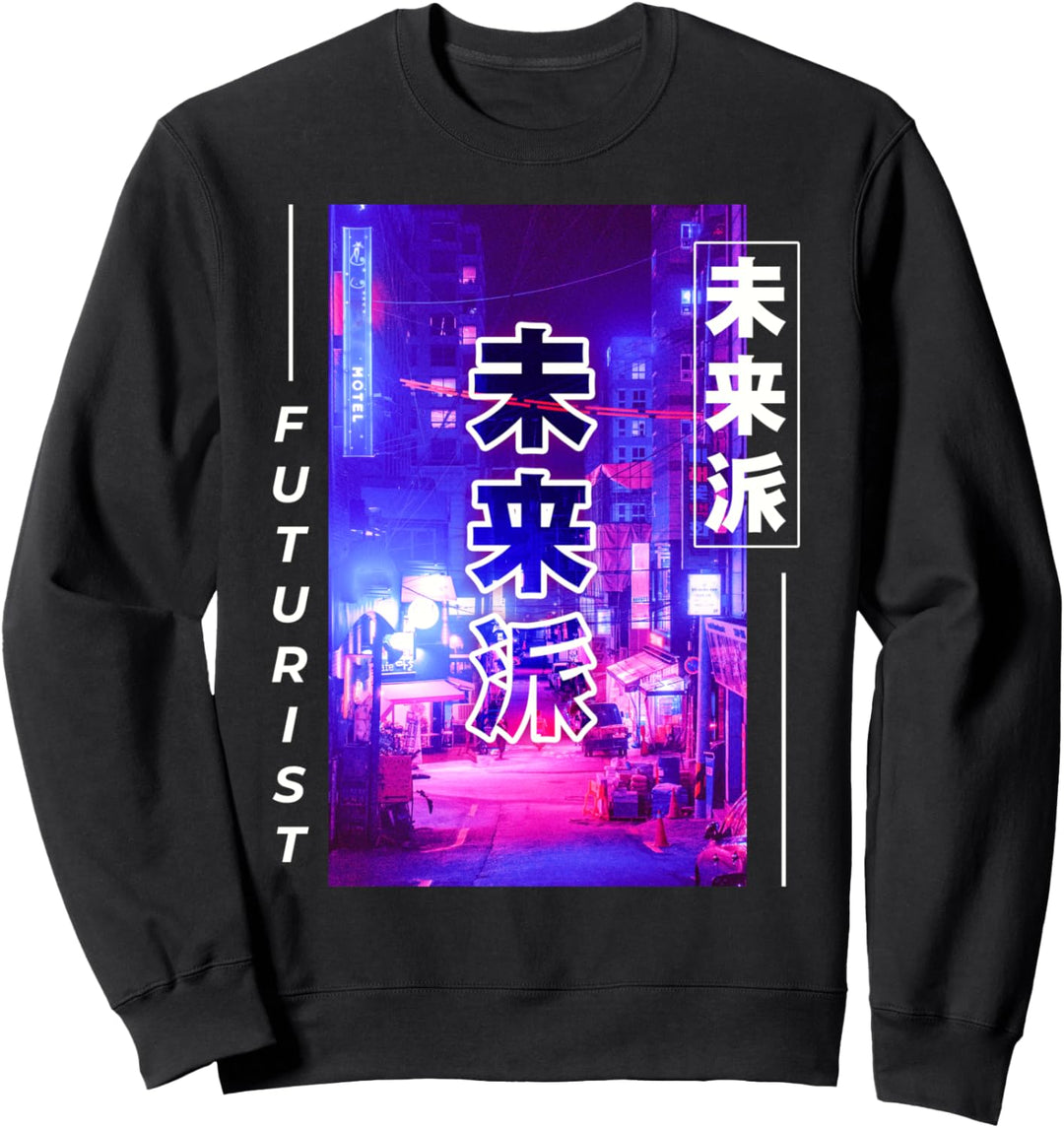 Japanisches Cyberpunk Tokio. Ästhetisches Stadtdesign Sweatshirt