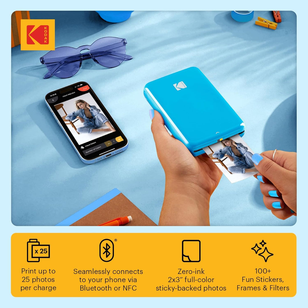 KODAK Step Instant-Fotodrucker mit Bluetooth/NFC, Zink Technologie & KODAK App für iOS & Android (Bl