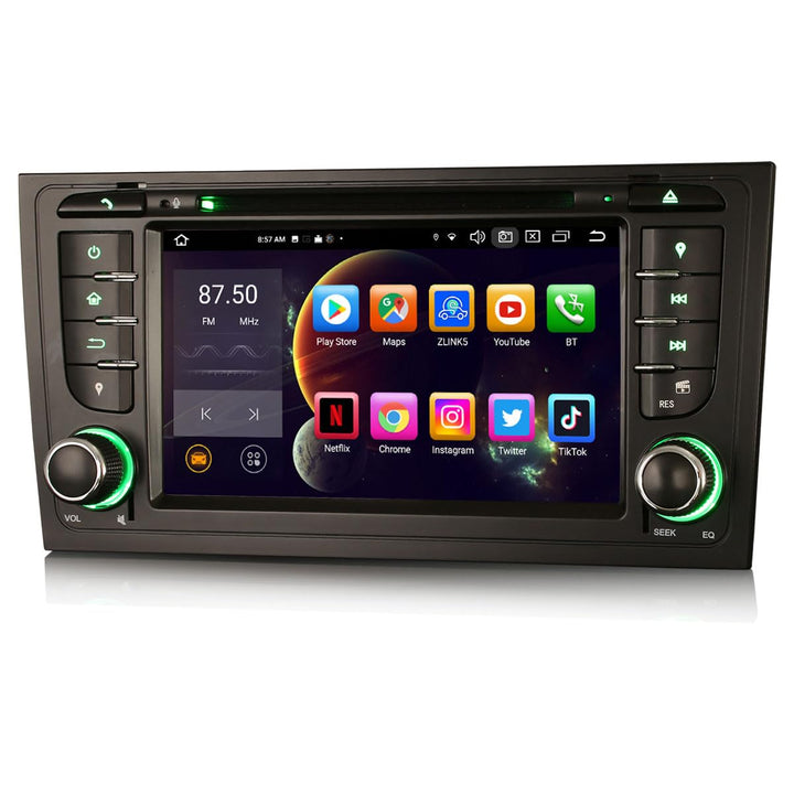 Acht-Kern 4GB+64GB Android 14 DAB+ Autoradio Für Audi A6 S6 RS6 Allroad mit GPS Navigation Unterstüt