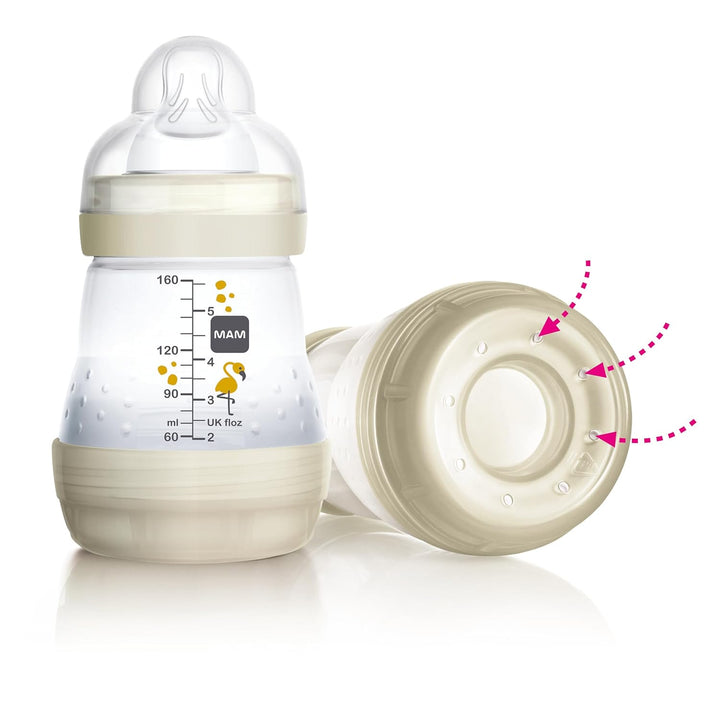 MAM Easy Start Anti Colica Babyflasche mit Sauger aus Silikon SkinSoftTM, 2+ Monate, 260 ml, Rosa al