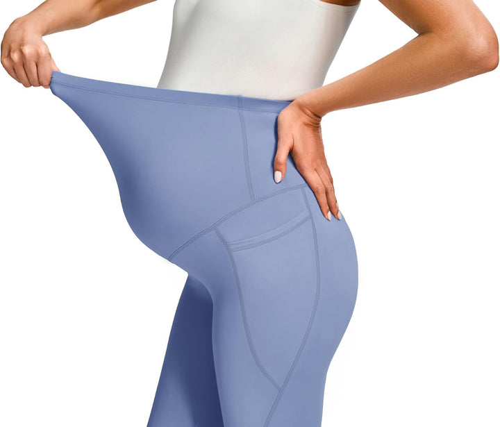 JOYSPELS Umstandsleggings über dem Bauch mit Taschen, Nicht durchsichtig, Workout-Schwangerschafts-L