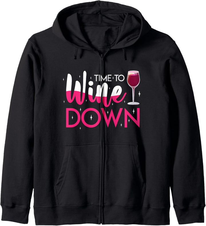 Zeit Zum Wein Runter Zu Finden Wind Trinken Entspannung Kapuzenjacke