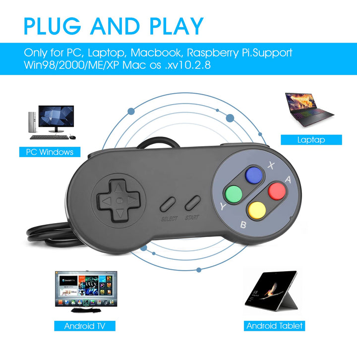 Rii Gaming GP100-2X USB Gamepad Controller kompatibel mit PC (Windows, Mac, Linux) und Raspberry Pi
