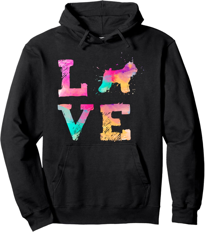 Bunte Aquarellmalerei Bouvier de Flanders Hund Pullover Hoodie