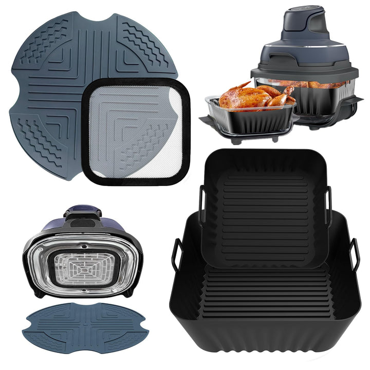 Zubehör für Ninja Crispi Air Fryer FN101 – Silikonform, Hitzebeständige Matte, Spritzschutz, Kompati