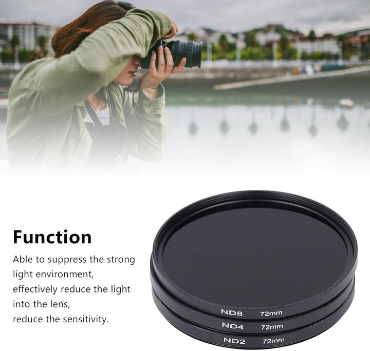 ND-Filterset, mit ND2-Filter, ND4-Filter und ND8-Filter, HD-Mehrschichtbeschichtung, Anti-Überbelich