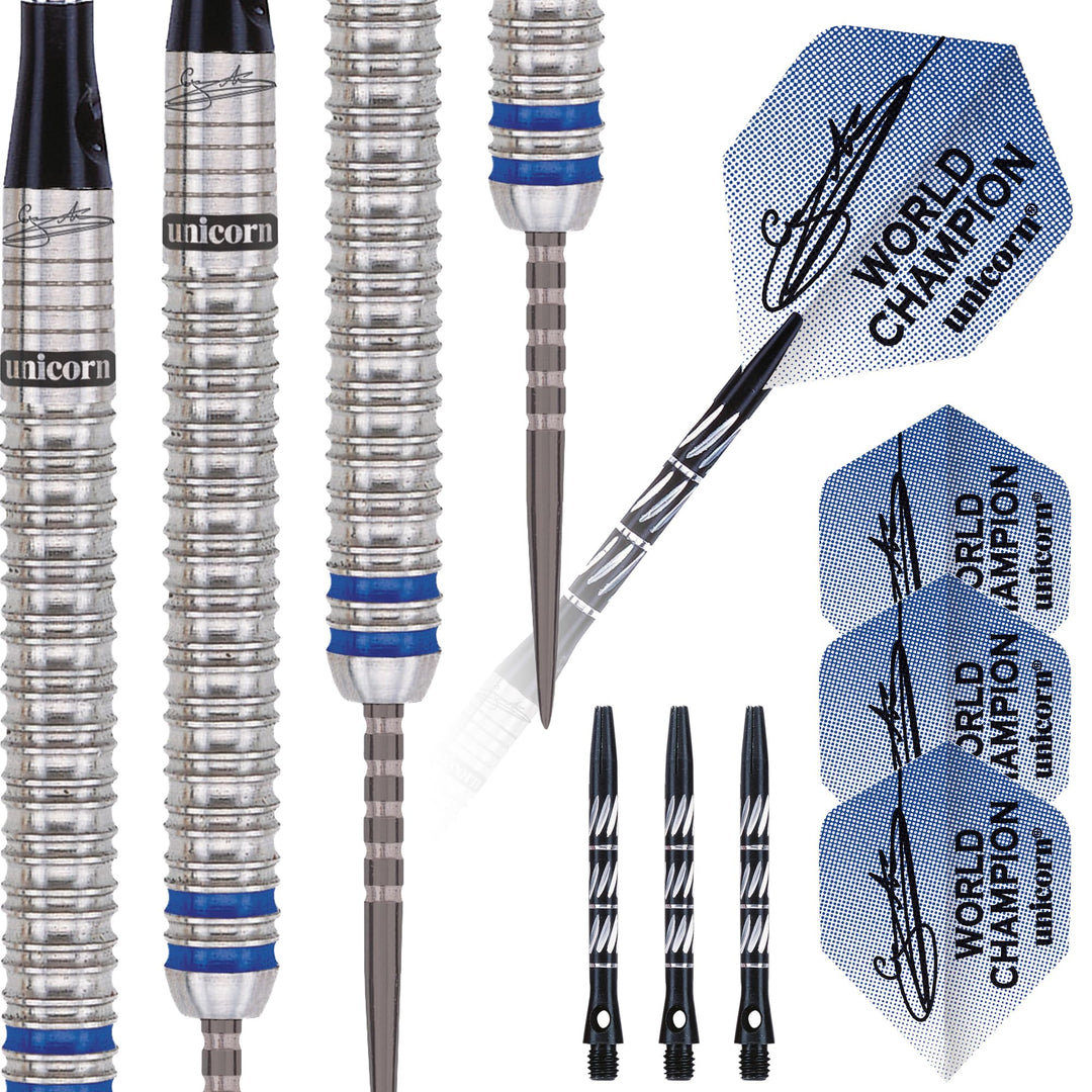 Unicorn Phase 3 World Champion Gary Anderson Steel Dart Silber/Schwarz 23 g Single, Silber/Schwarz 2