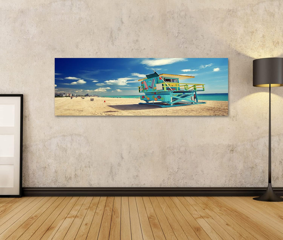 islandburner Bild auf Leinwand South Beach In Miami Florida Wandbild Poster Kunstdruck Bilder Format