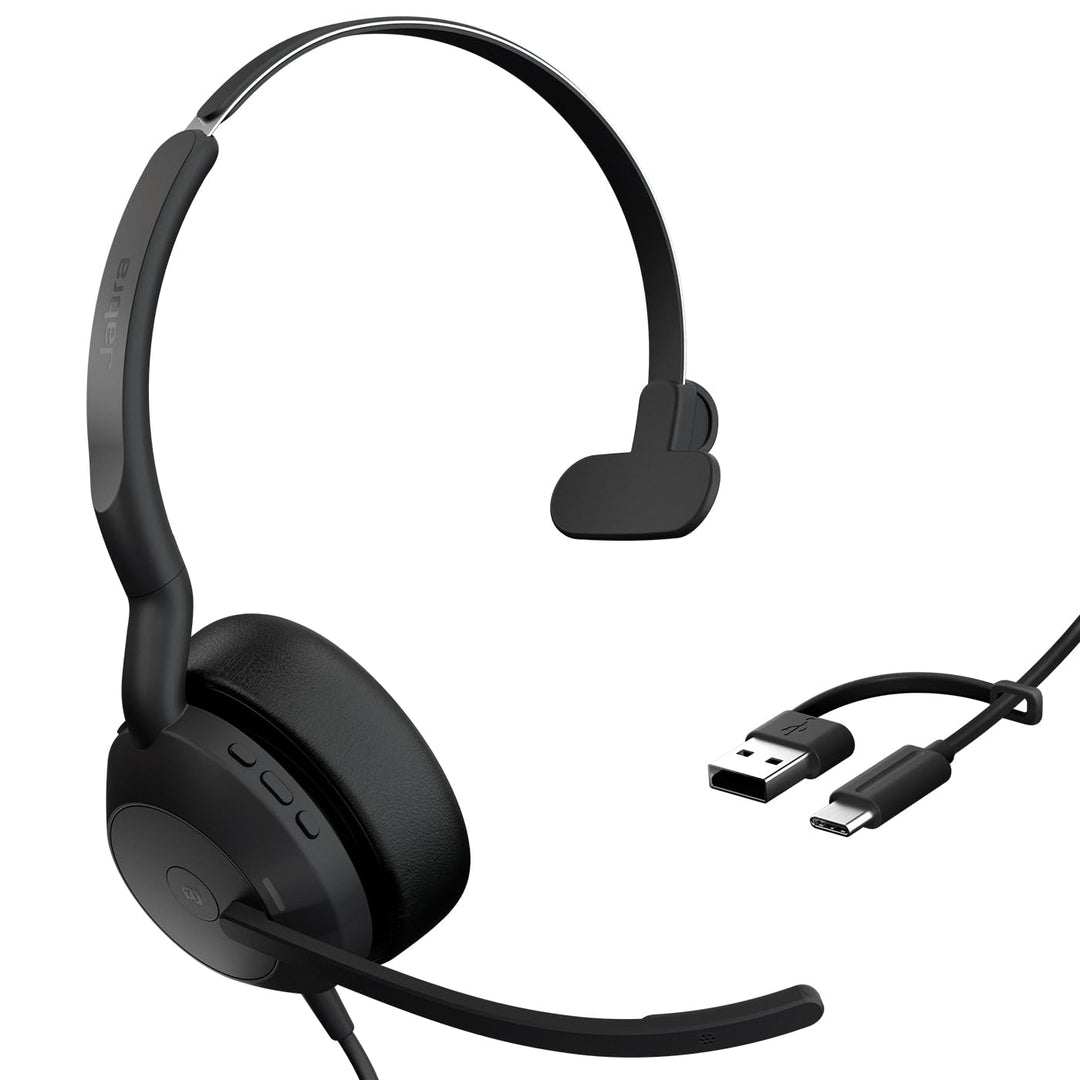 Jabra Evolve2 50 - USB-A/USB-C - schnurgebundenes Mono Headset Zertifiziert für UC-Plattformen Mono
