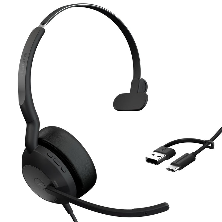 Jabra Evolve2 50 - USB-A/USB-C - schnurgebundenes Mono Headset Zertifiziert für UC-Plattformen Mono