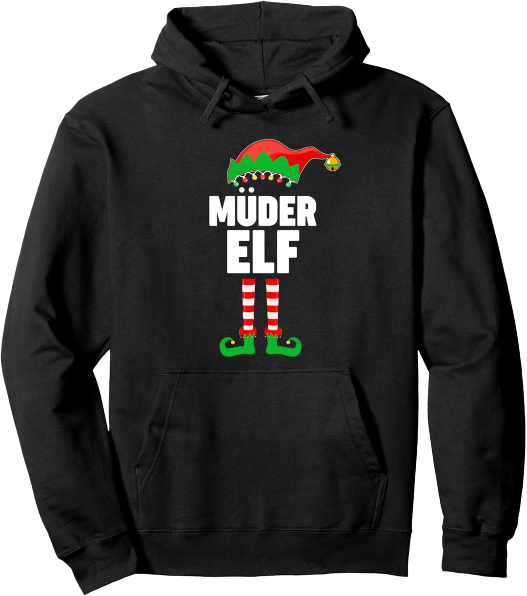 Weinachten Weihnachtself Müder Elf Elfen Pullover Hoodie
