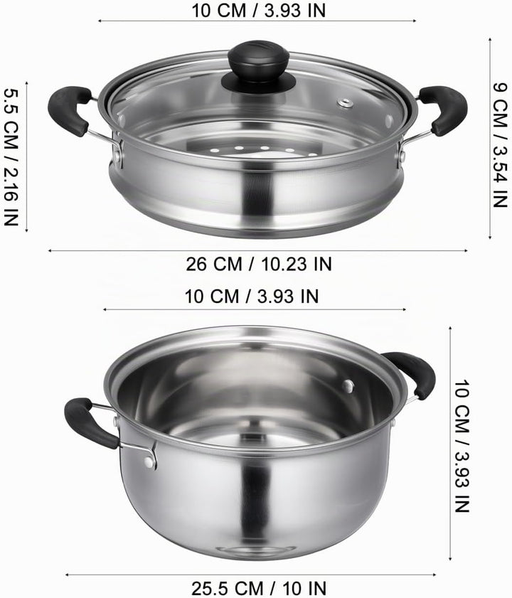 PRETYZOOM Suppentopf Action Topf zum Einführen mit Dampfgarer mit Sieb Couscous-Topf Induktion Kocht