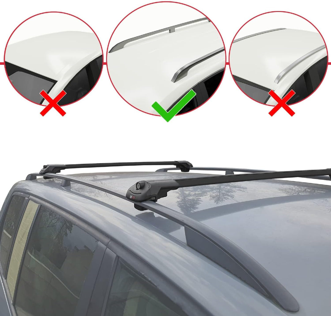acpar Kompatibel mit Dacia Jogger 2021-2023 Relingträger ACE-1 Dachträger Gepackträger SCHWARZ