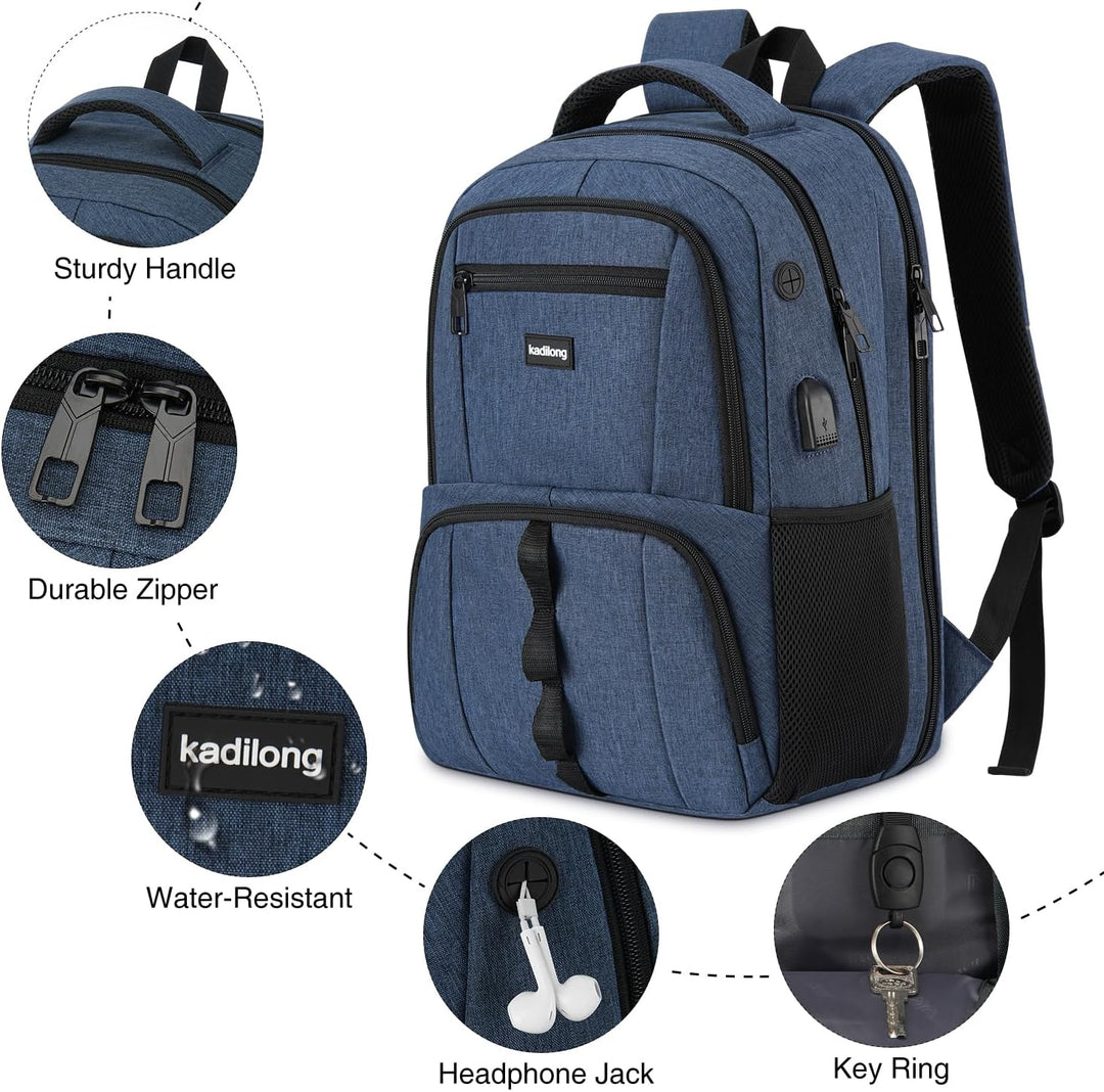 Rucksack Herren Gross Laptop Rucksack 17,3 Zoll,Schulrucksack Jungen Teenager Laptoptasche mit USB L