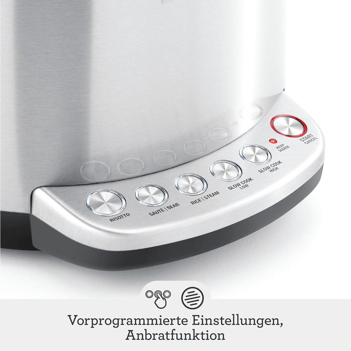 Sage - The Risotto Plus - Multikocher mit Rührfunktion für Risotto - 3,7 L Reiskocher, Dampfgarer, S