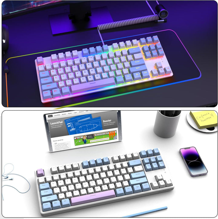 MAMBASNAKE AK873 Mechanische Tastatur zum Selbermachen, Spiralkabel, 22 Tasten RGB Hintergrundbeleuc