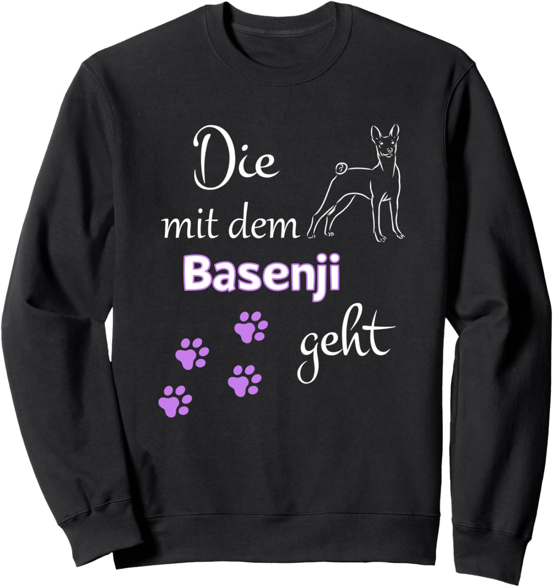 Die mit dem Basenji geht Damen Hundespruch Sweatshirt
