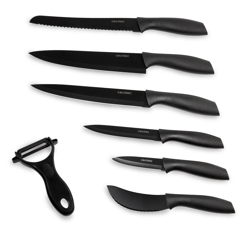 Cecotec Professionelles 7-Messer-Set Titanium Messerset. Profi-Messerset 7 Stück, 2 mm