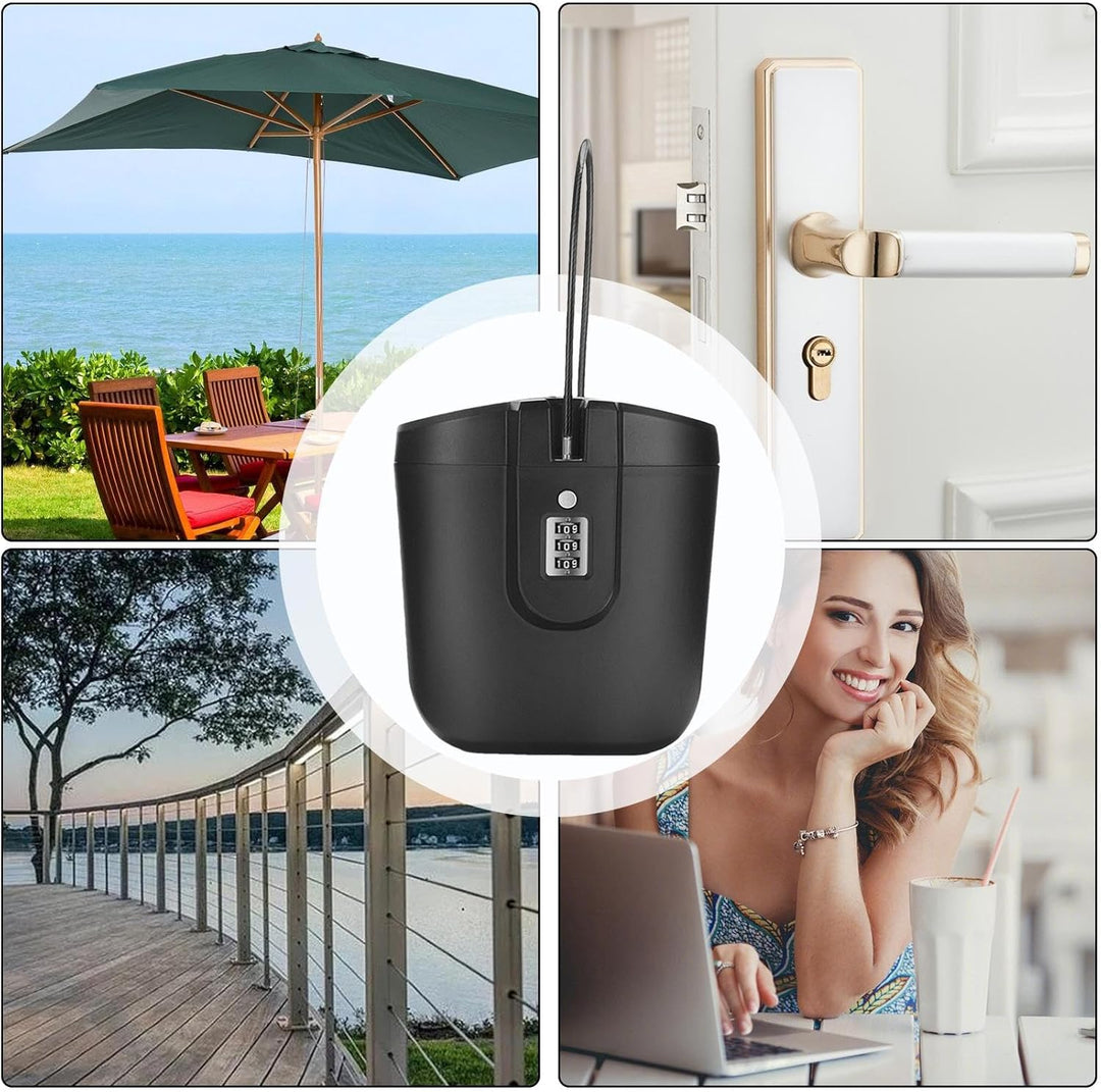 Anti-Diebstahl Schlossbox | Strandsafe Mit Zahlen Schloss | Sicherheit Schlosstasche Mobiler | Schlü