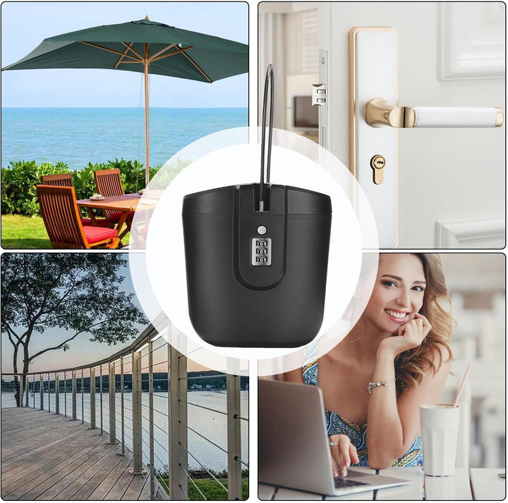 Anti-Diebstahl Schlossbox | Strandsafe Mit Zahlen Schloss | Sicherheit Schlosstasche Mobiler | Schlü