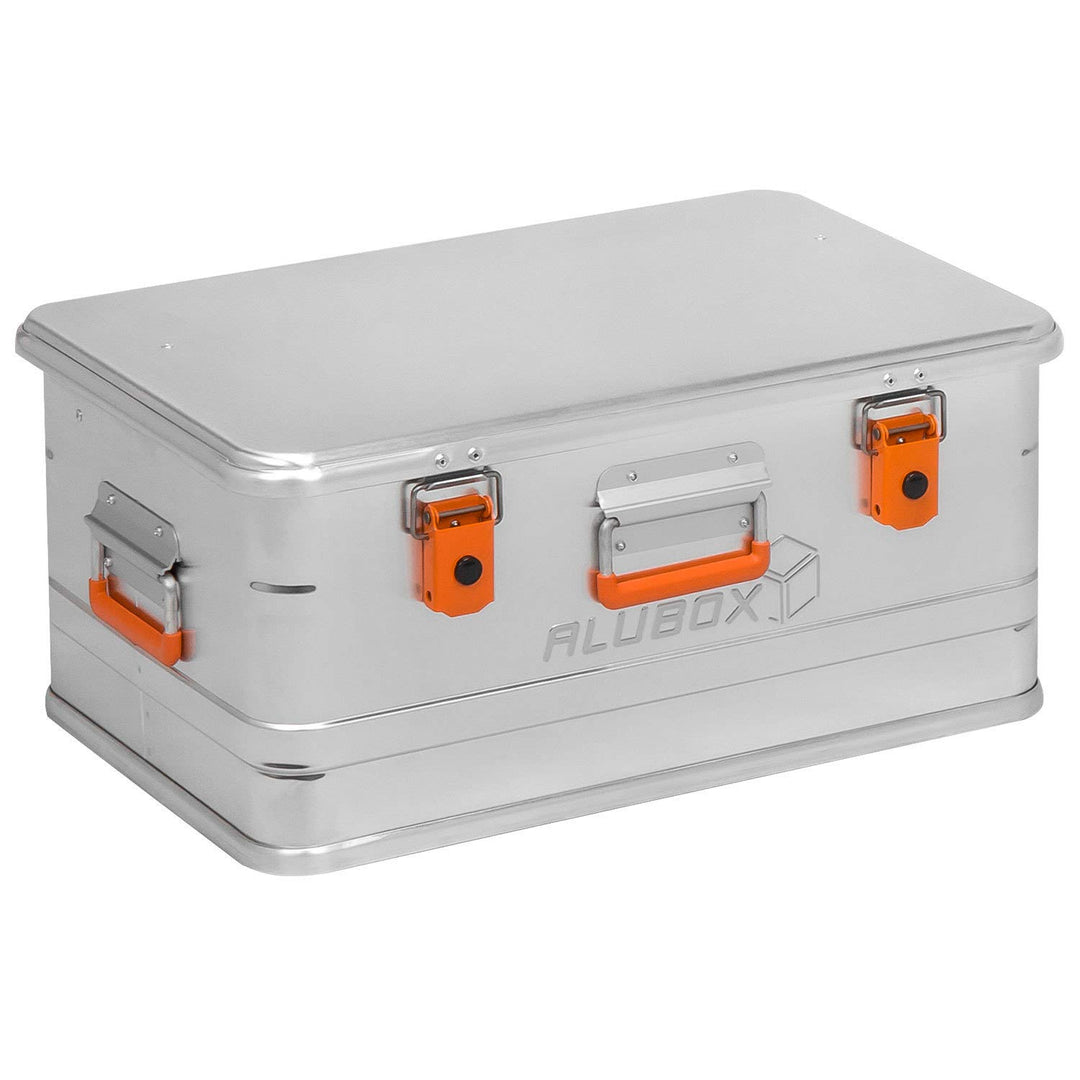 Alubox® Aluminiumbox 47 Liter Alukiste mit Deckel, extra stabiles 1 mm Aluminiumblech, Aussenmasse (