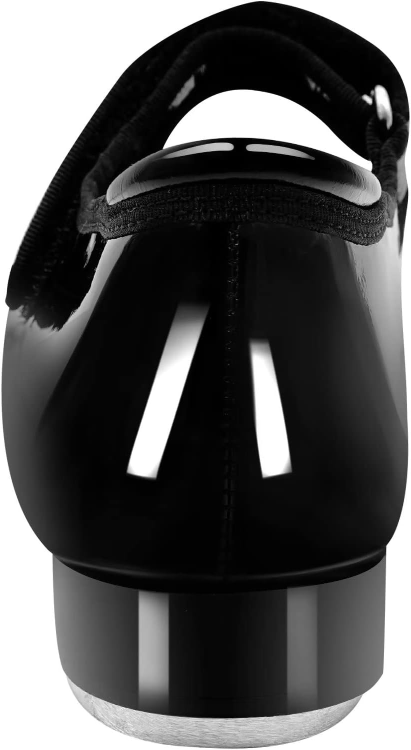 Steppschuhe,Schwarz 2,5 cm Absatzhöhe Schnüren Stepp Schuhe für Kinder Erwachsene 26 EU Klettverschl