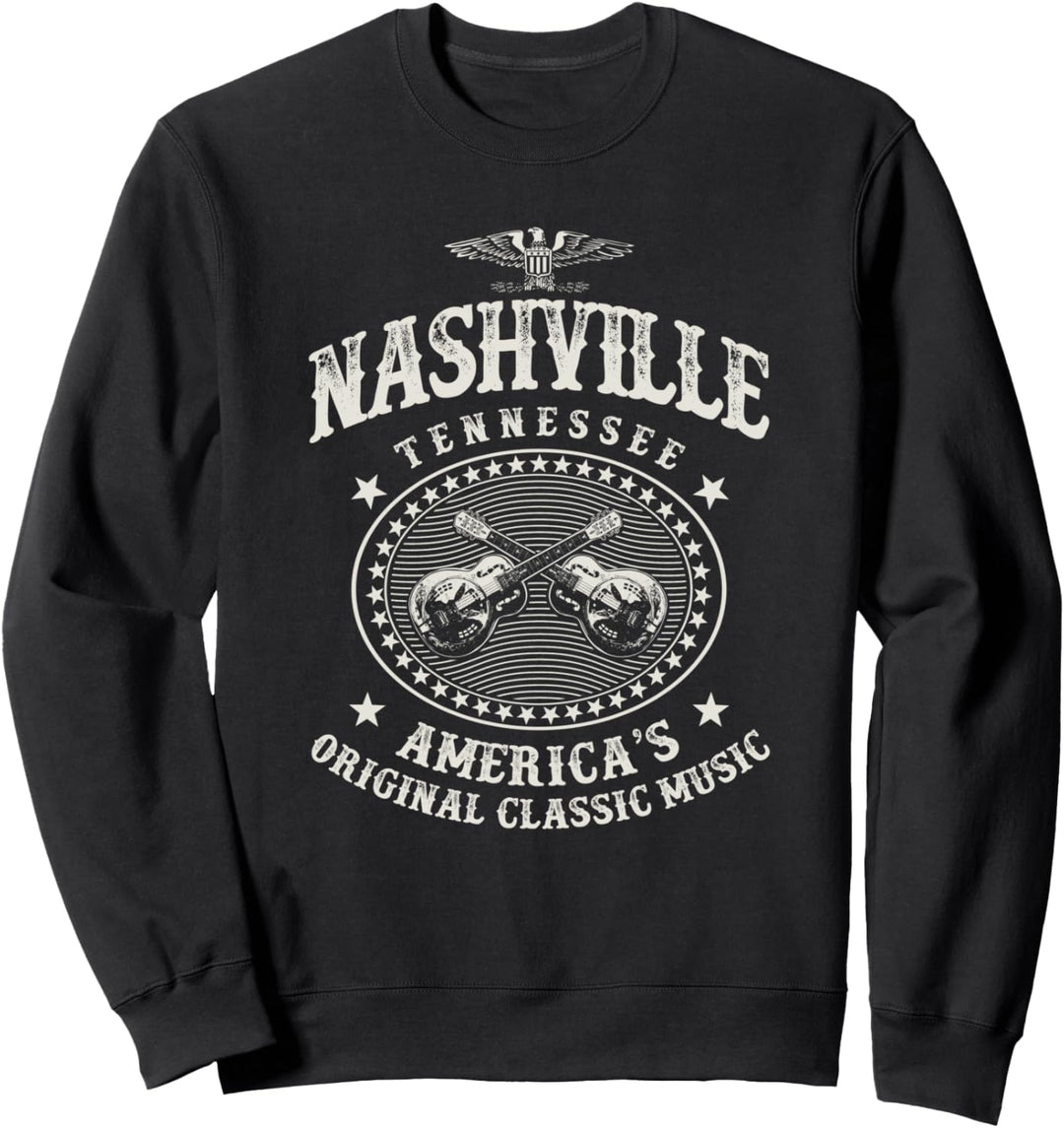 Nashville Music City USA Gitarre Vintage Sweatshirt