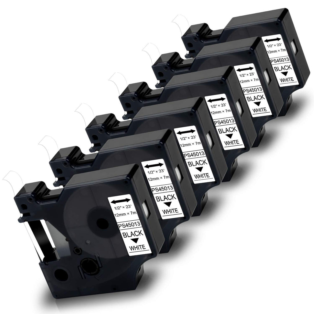 Pristar 12mm Kompatibel Schriftband für D1 45013 S0720530 1/2 Schwarz auf Weiss für LabelManager 160