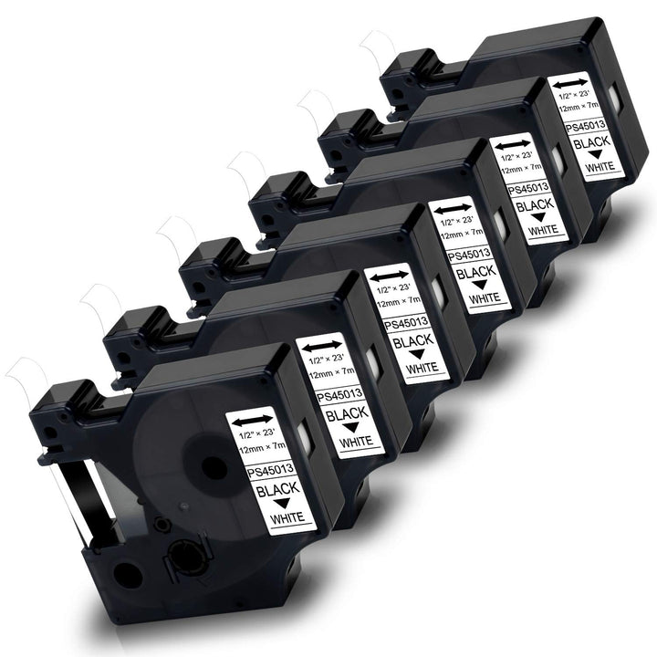Pristar 12mm Kompatibel Schriftband für D1 45013 S0720530 1/2 Schwarz auf Weiss für LabelManager 160