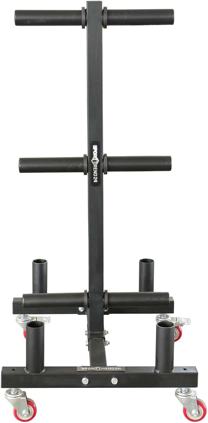 Sporttrend 24® Bumper Plate Rack auf Rollen bis 400kg mit 50mm Scheibenaufnahme | Hantelscheibenstän