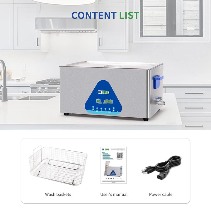 DK SONIC 22L digital stainless steel ultrasonic cleaning equipment with half-wave and full-wave mode