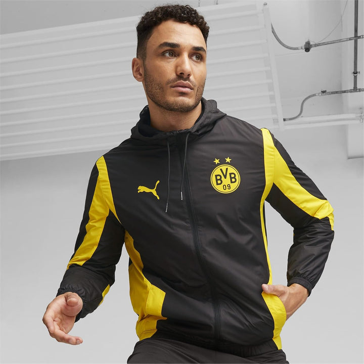 PUMA BVB Dortmund Prematch Jacke 2023/2024 Unisex XS Schwarz, XS Schwarz