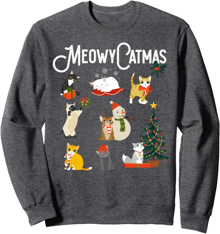 Meowy Catmas Christmas Kittens Cute Holiday Sweatshirt