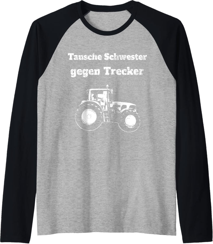 Landwirt Trecker Sohn Bruder Schwester Geschwister Traktor Raglan