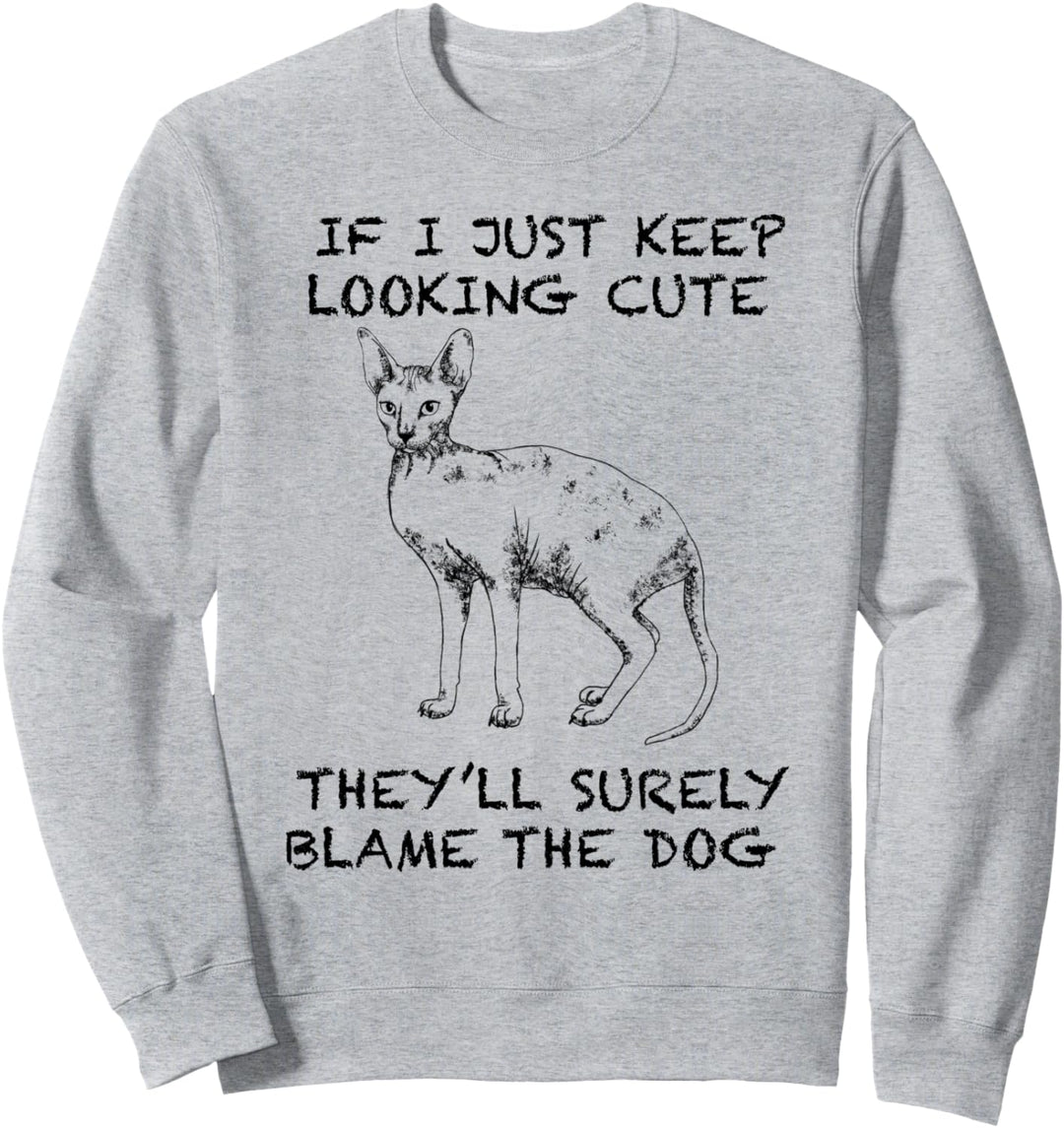 Peterbald Lustige Katze Zitat Hand gezeichnete Kunst Sweatshirt