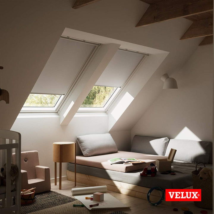 VELUX Original Dachfenster Verdunkelungsrollo für M08, Schwarz, mit Grauer Führungsschiene